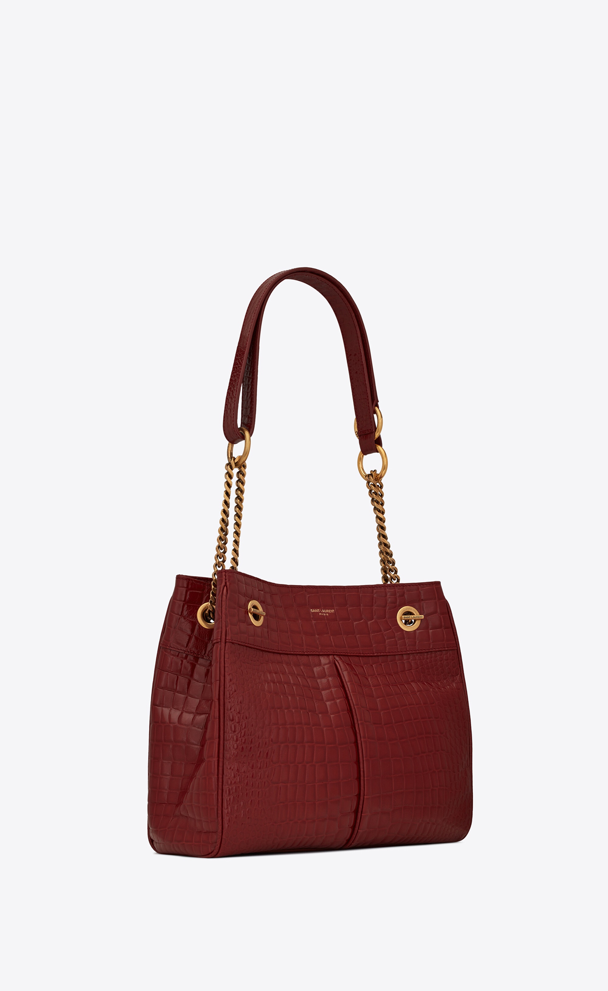 claude shopping bag in crocodile-embossed leather - 6