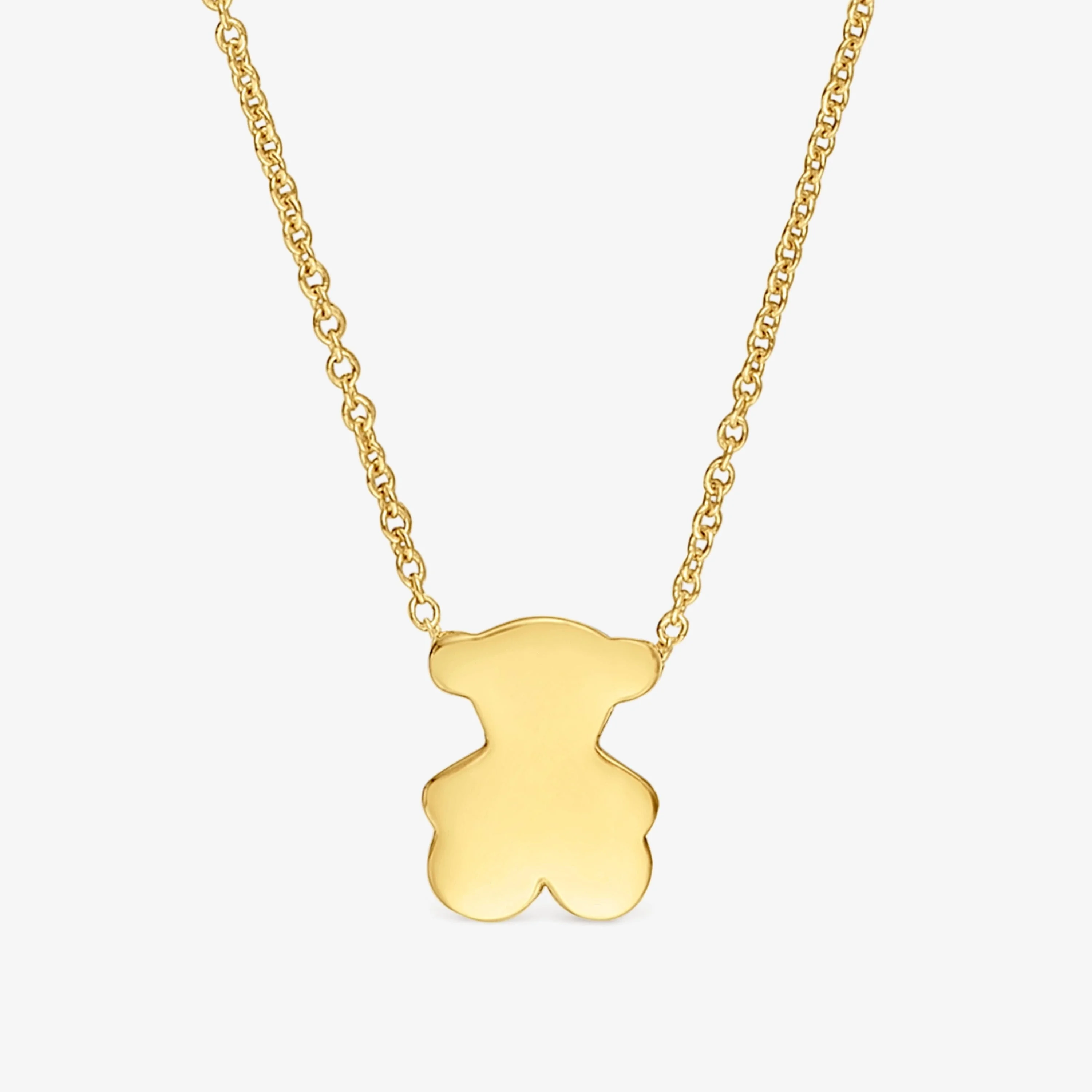 Short 18K solid gold Necklace with 10 mm bear motif Sweet Dolls - 1