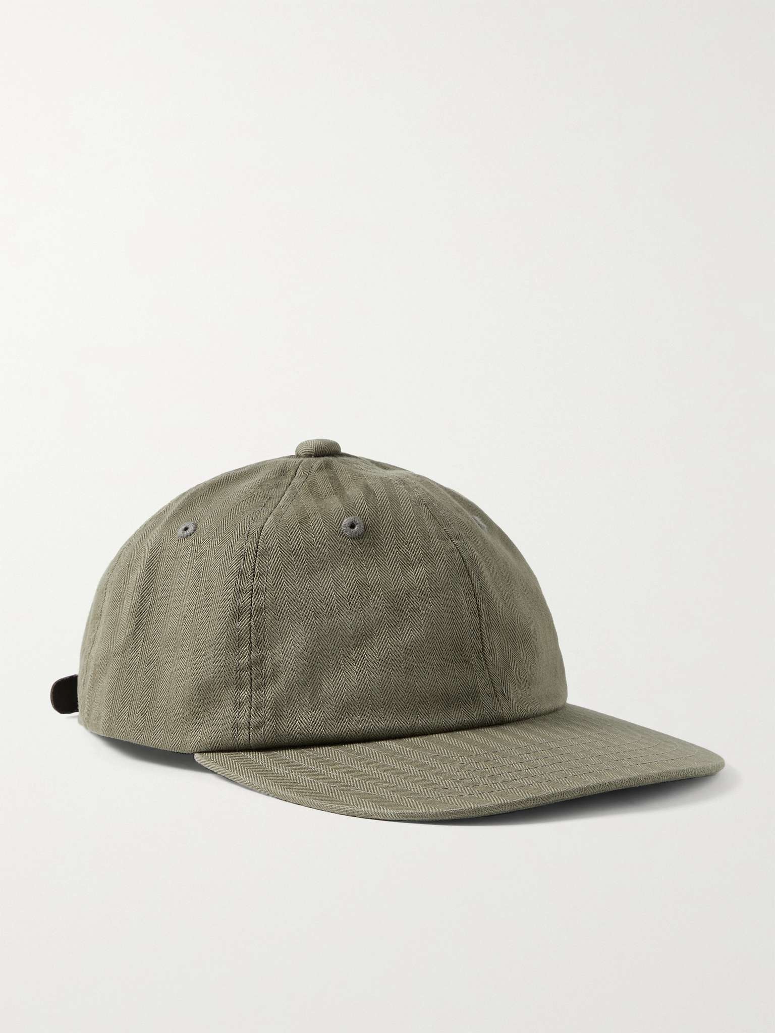 Herringbone Cotton Baseball Cap - 1