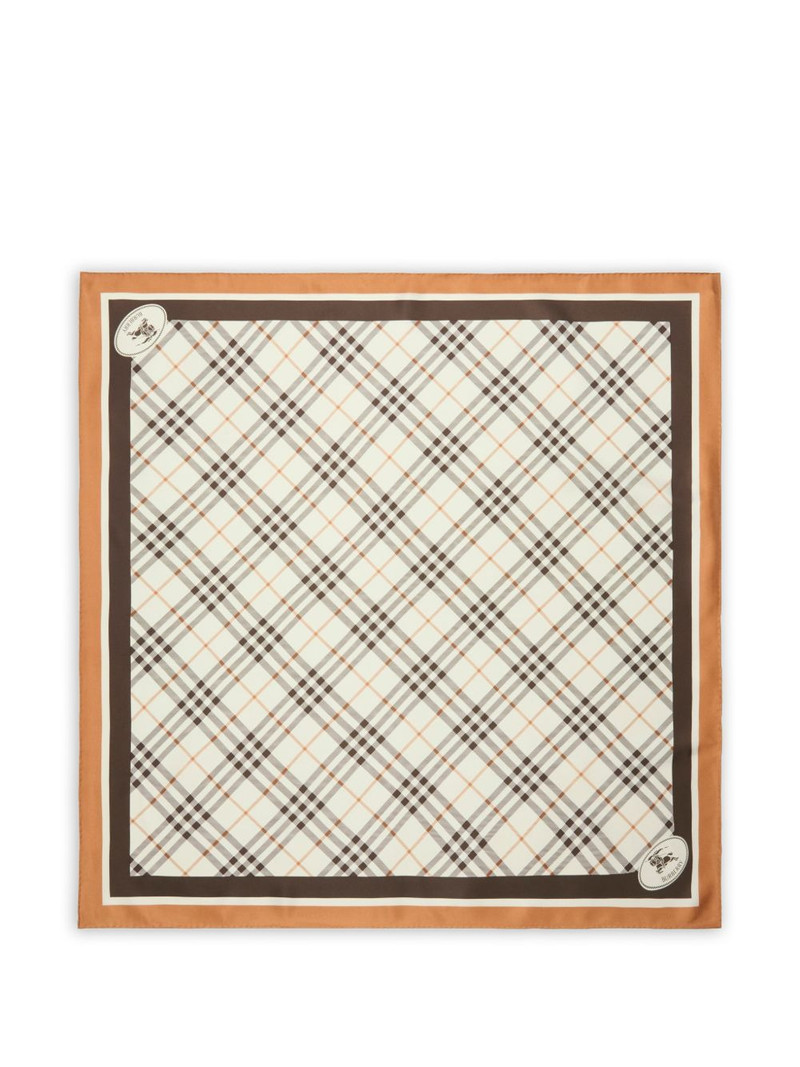 Burberry Check Knight stamp silk scarf outlook