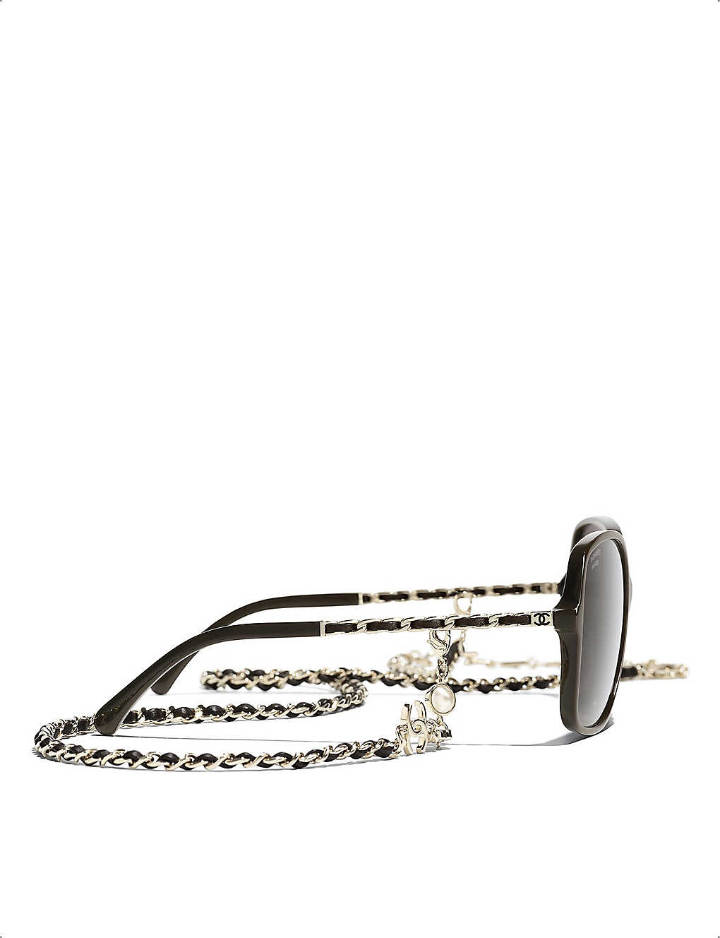 CH5210Q oversized chainmail acetate square sunglasses - 5