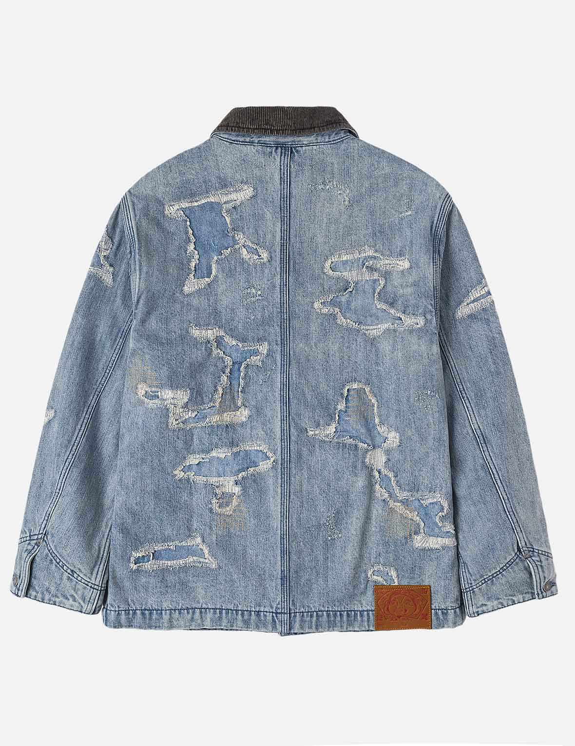 Distressed Fashion Fit Denim Jacket - 4