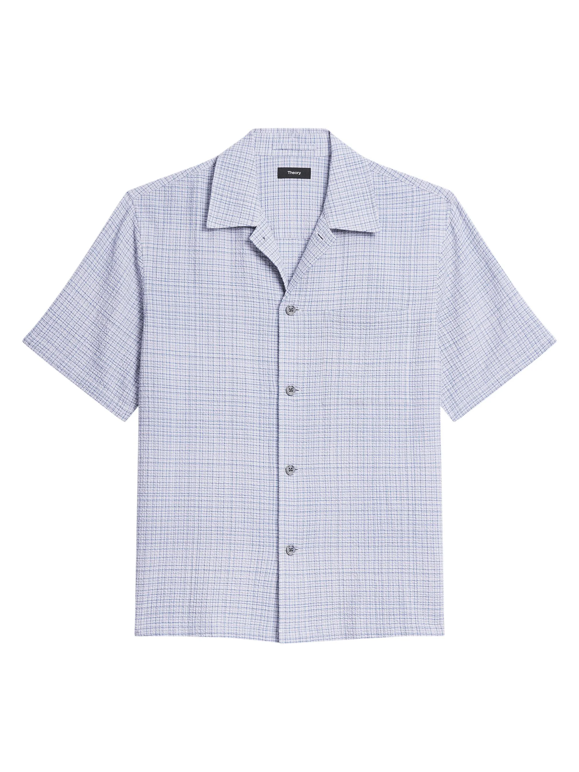 Men's Checked Textured Cotton-Blend Camp Shirt - Bering Multi - 1