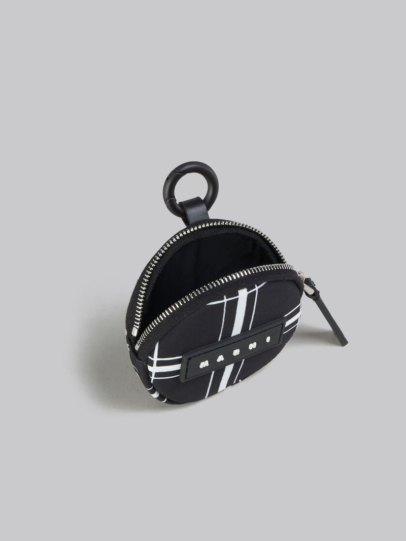 Marni BLACK CHECKED NYLON PUFF POUCH outlook