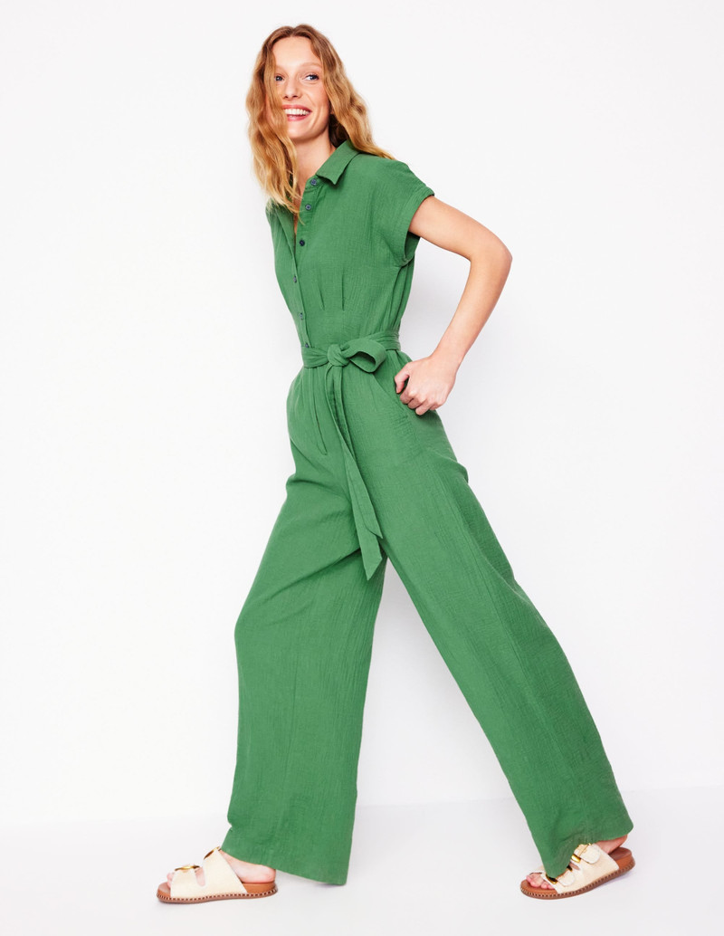 Colette Double Cloth Jumpsuit-Paradise Green 5