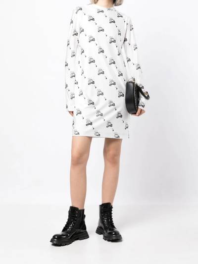 We11done contrast-stitching shirt dress - White