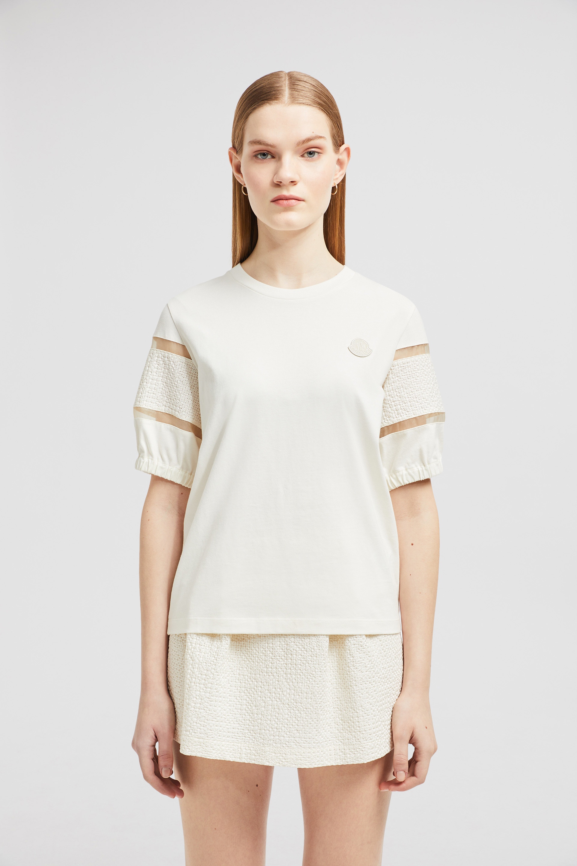 Silk Trim Cotton T-Shirt - 3