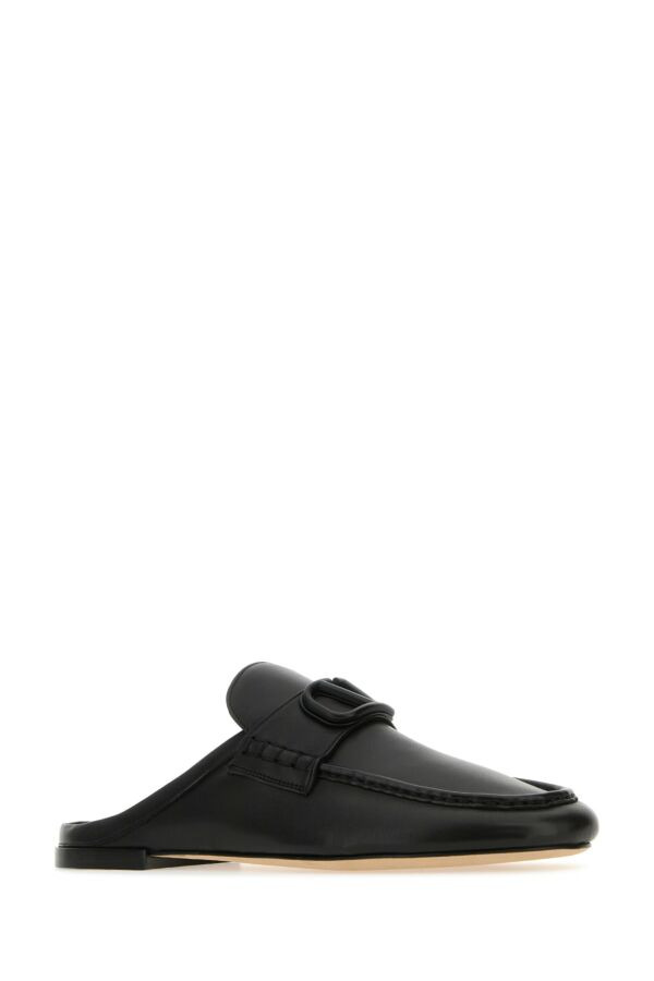 Valentino Garavani Men Black Leather Slippers - 2