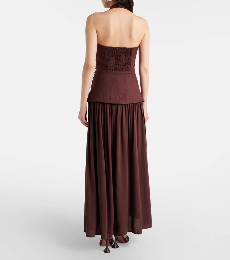 Tali halterneck linen maxi dress 3