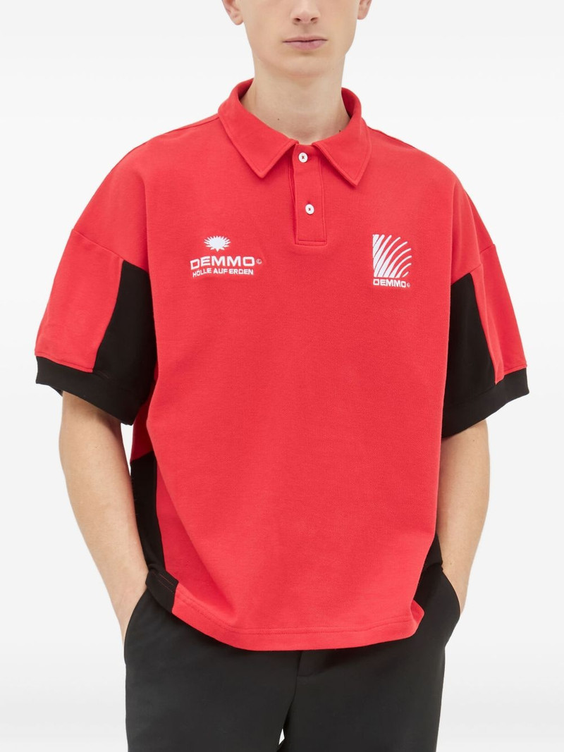 panelled cotton polo shirt 1