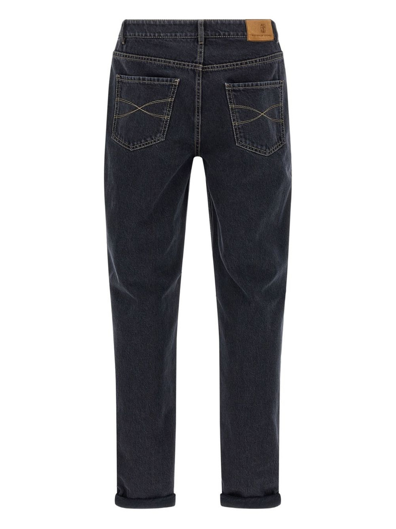 Brunello Cucinelli logo-patch straight-leg jeans outlook