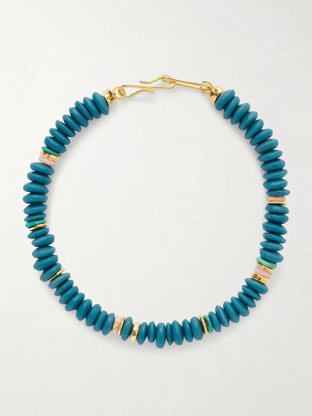 Gold-tone Glass Beaded Necklace - 1