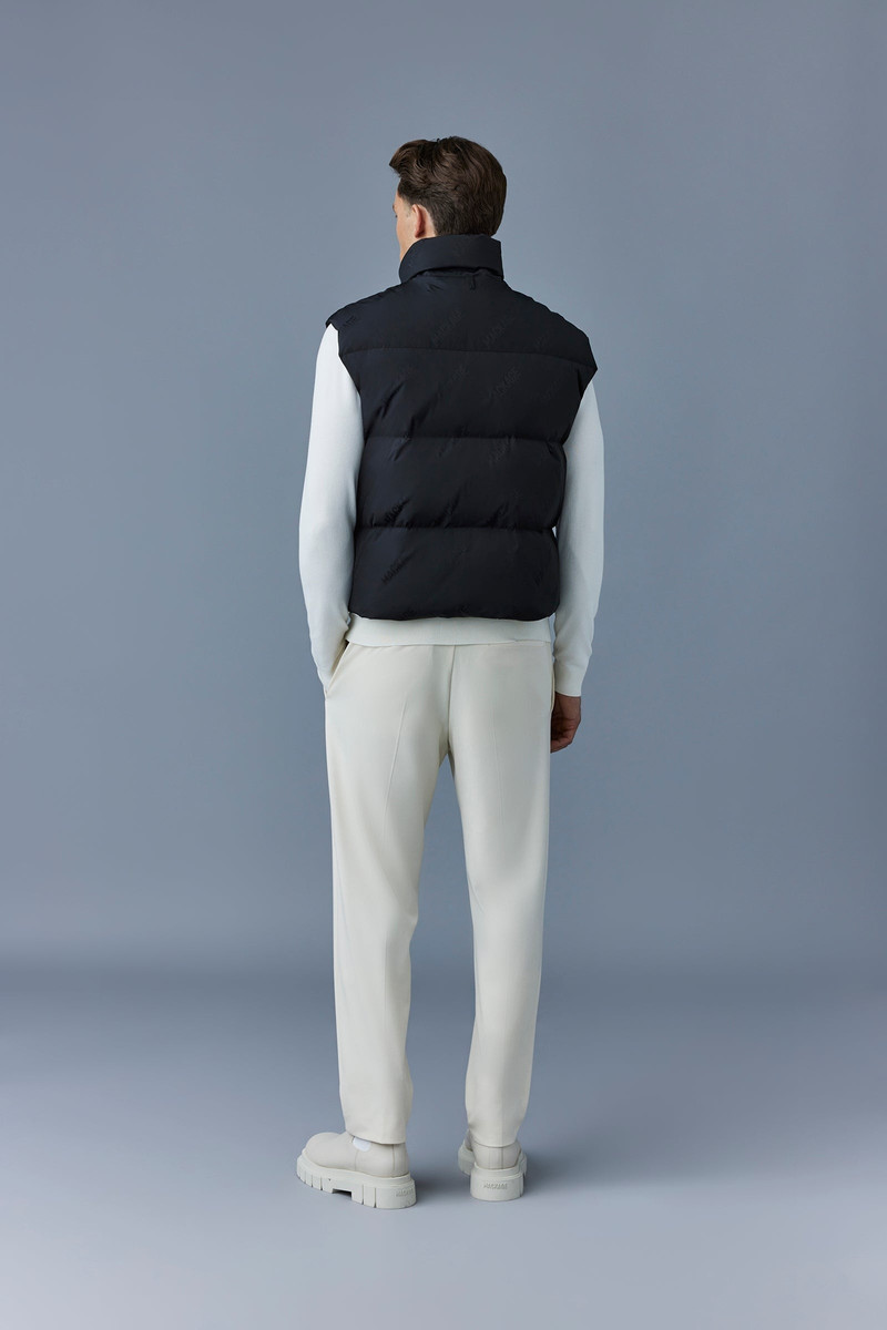 LARRY-CITYMG Jacquard logo pattern down vest 5