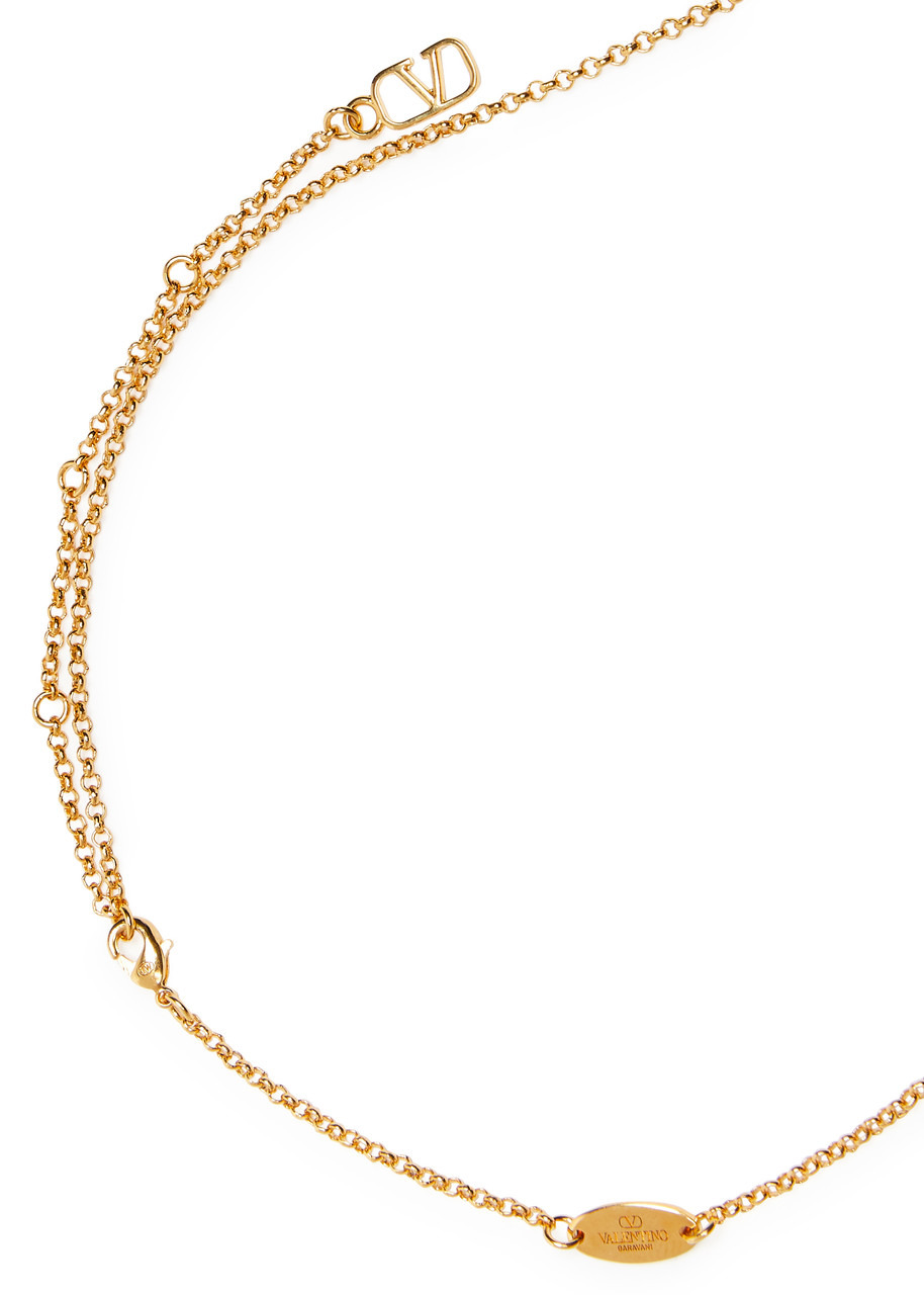 Valentino Garavani VLogo crystal-embellished necklace - 4