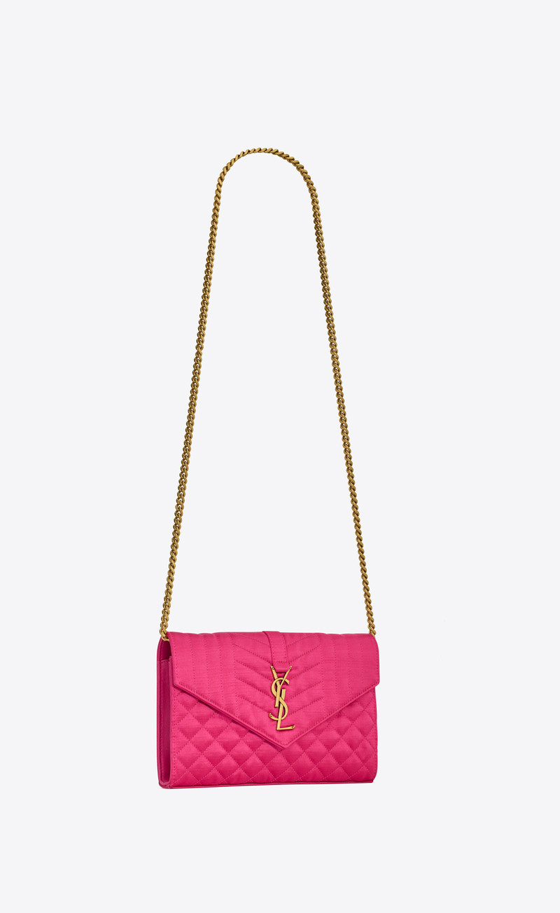 envelope chain wallet in mix matelassé satin 7