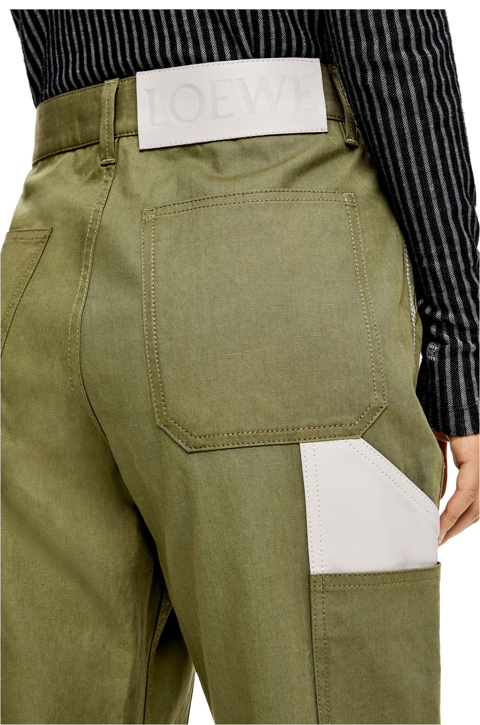 Utilitarian trousers in cotton and linen - 5