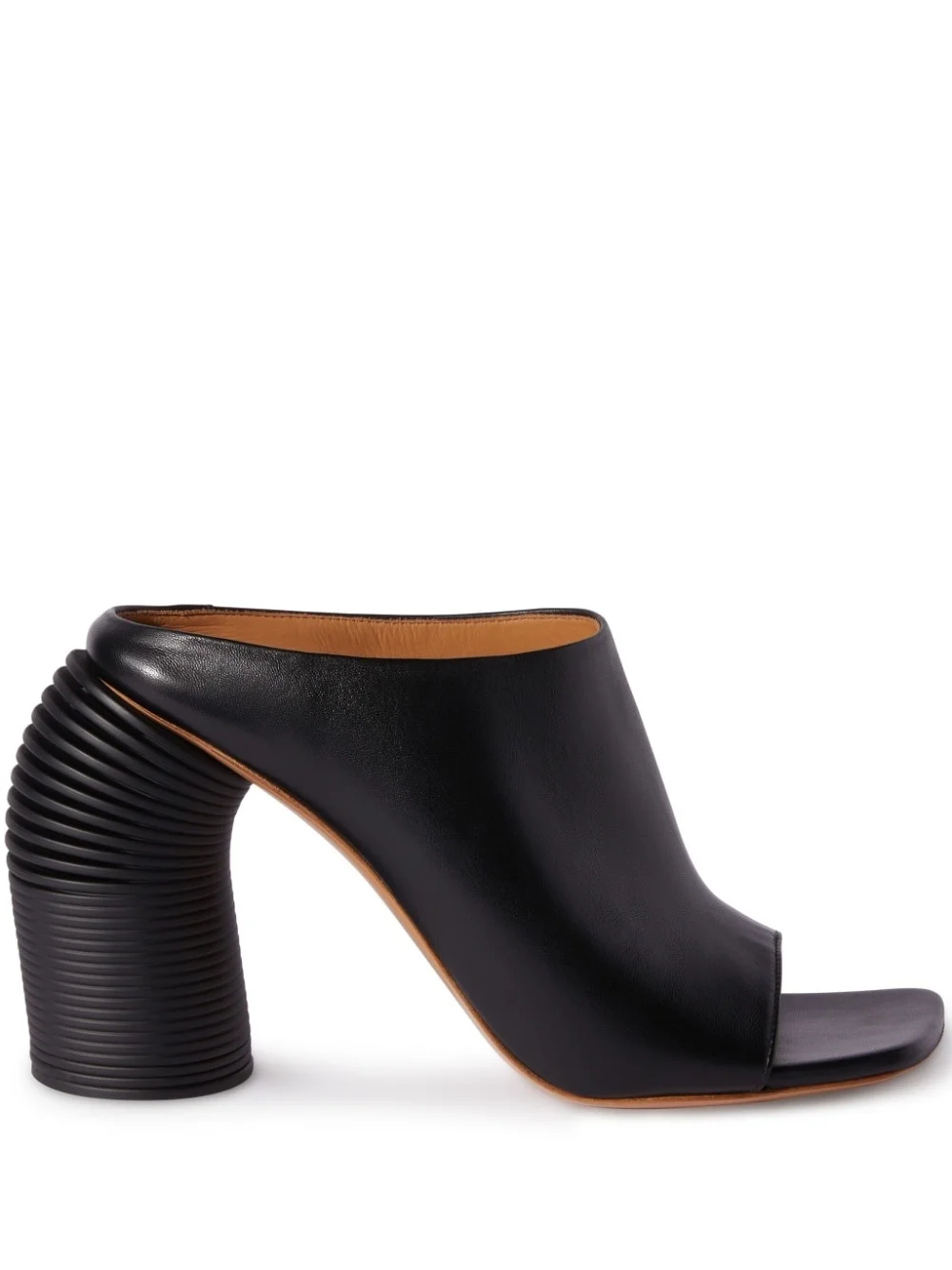 open-toe leather mules - 1
