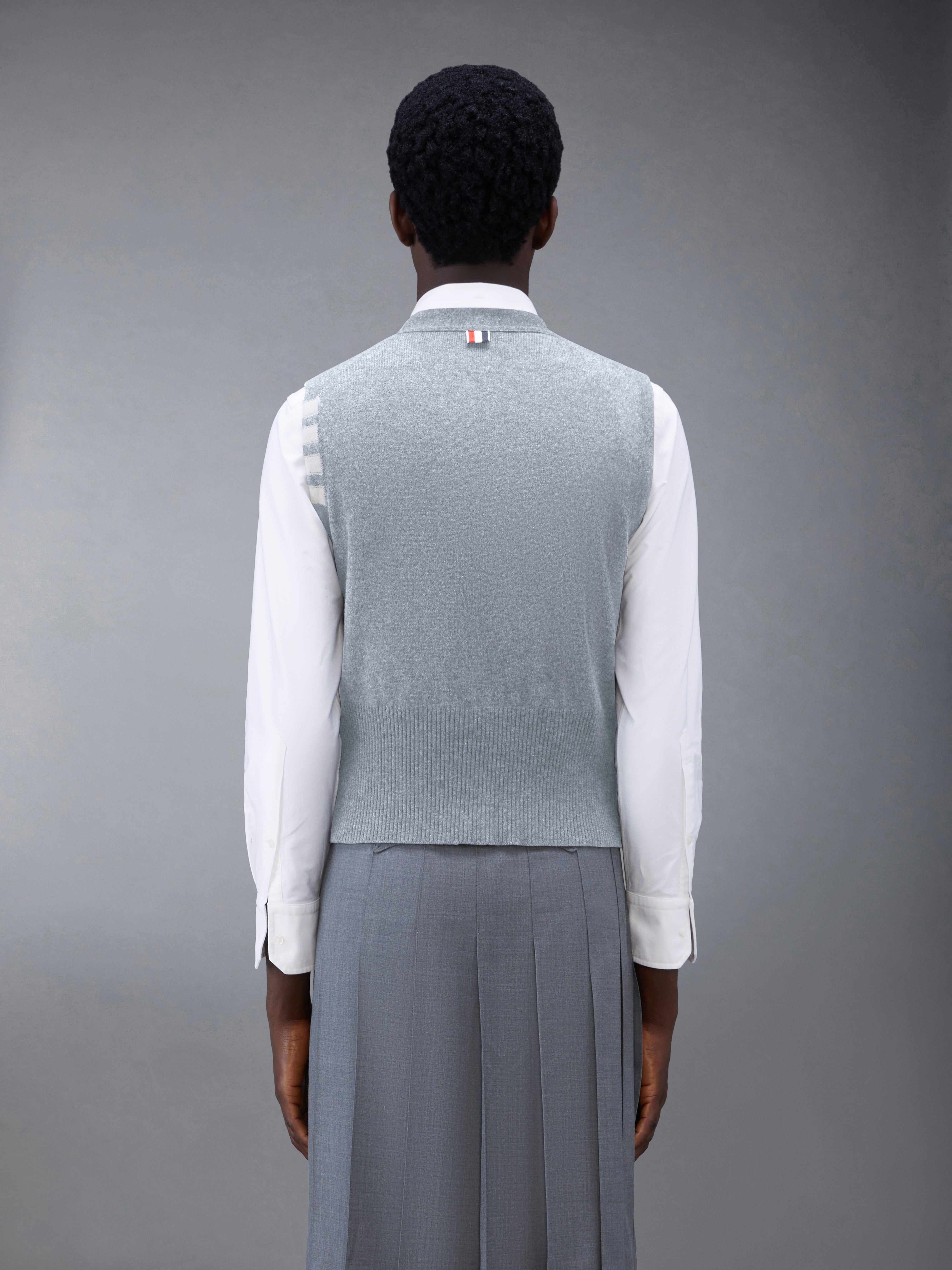 CASHMERE 4-BAR CLASSIC CARDIGAN VEST - 2