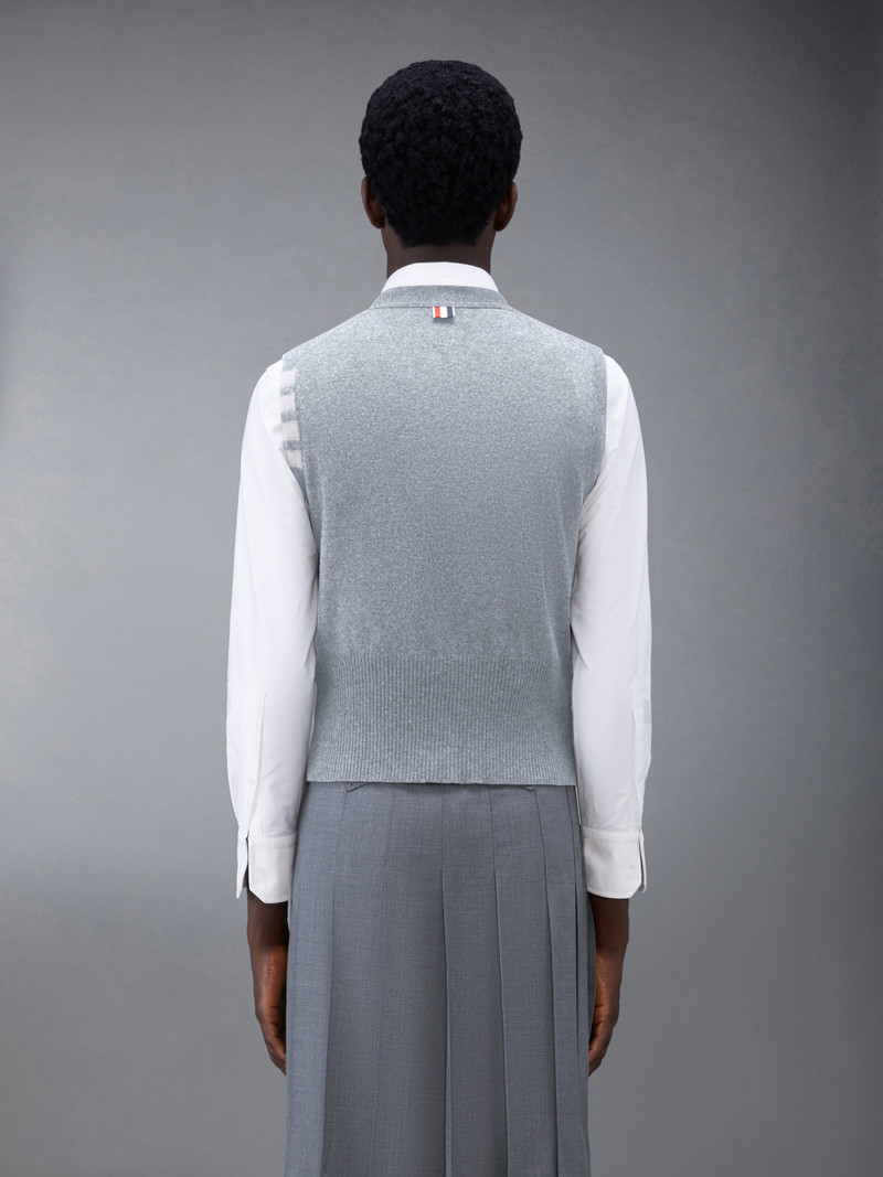 Thom Browne CASHMERE 4-BAR CLASSIC CARDIGAN VEST outlook