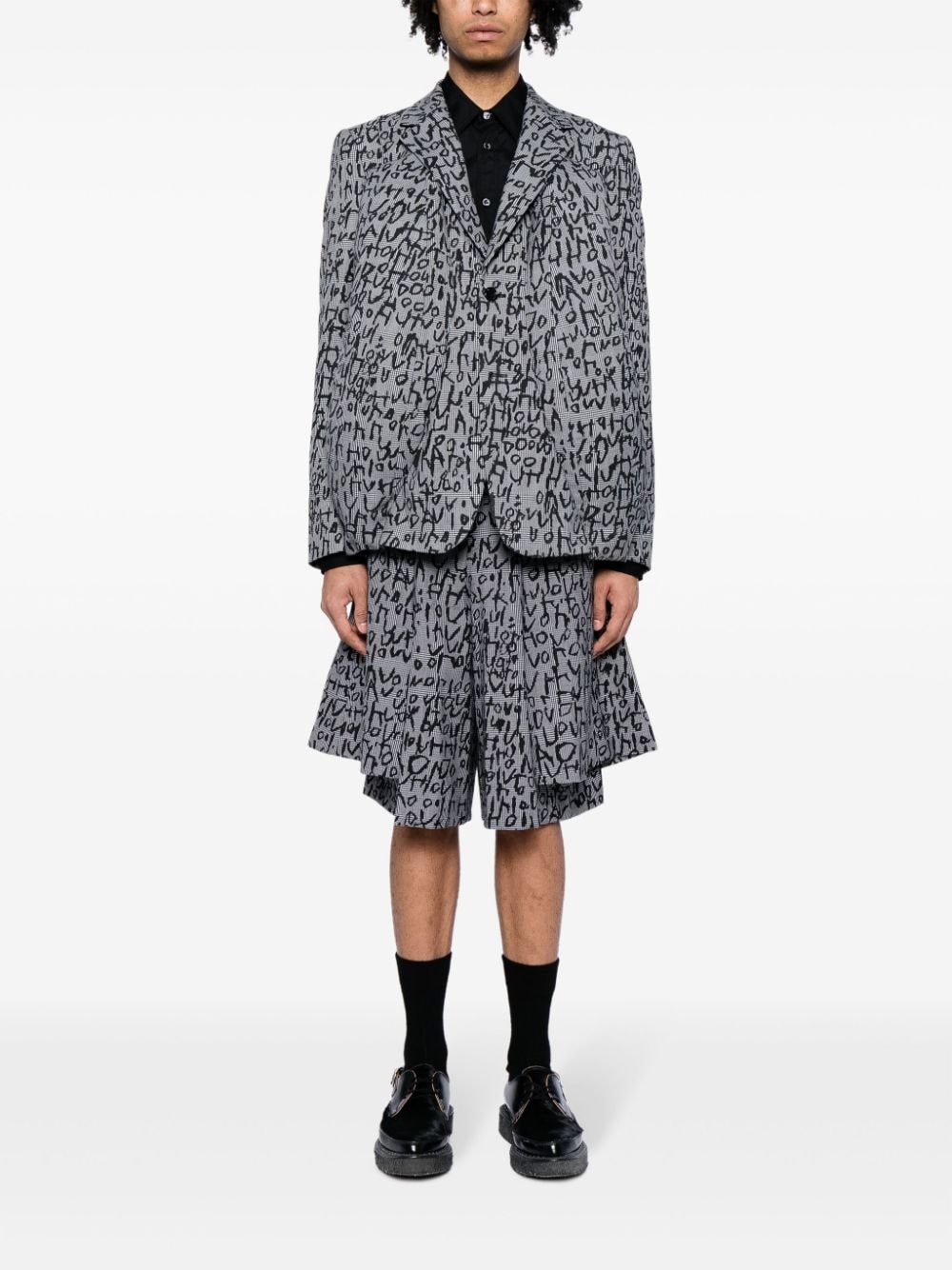 graphic-print single-breasted blazer - 2