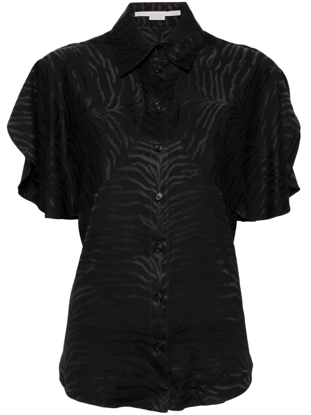 tiger-print short-sleeved shirt - 1