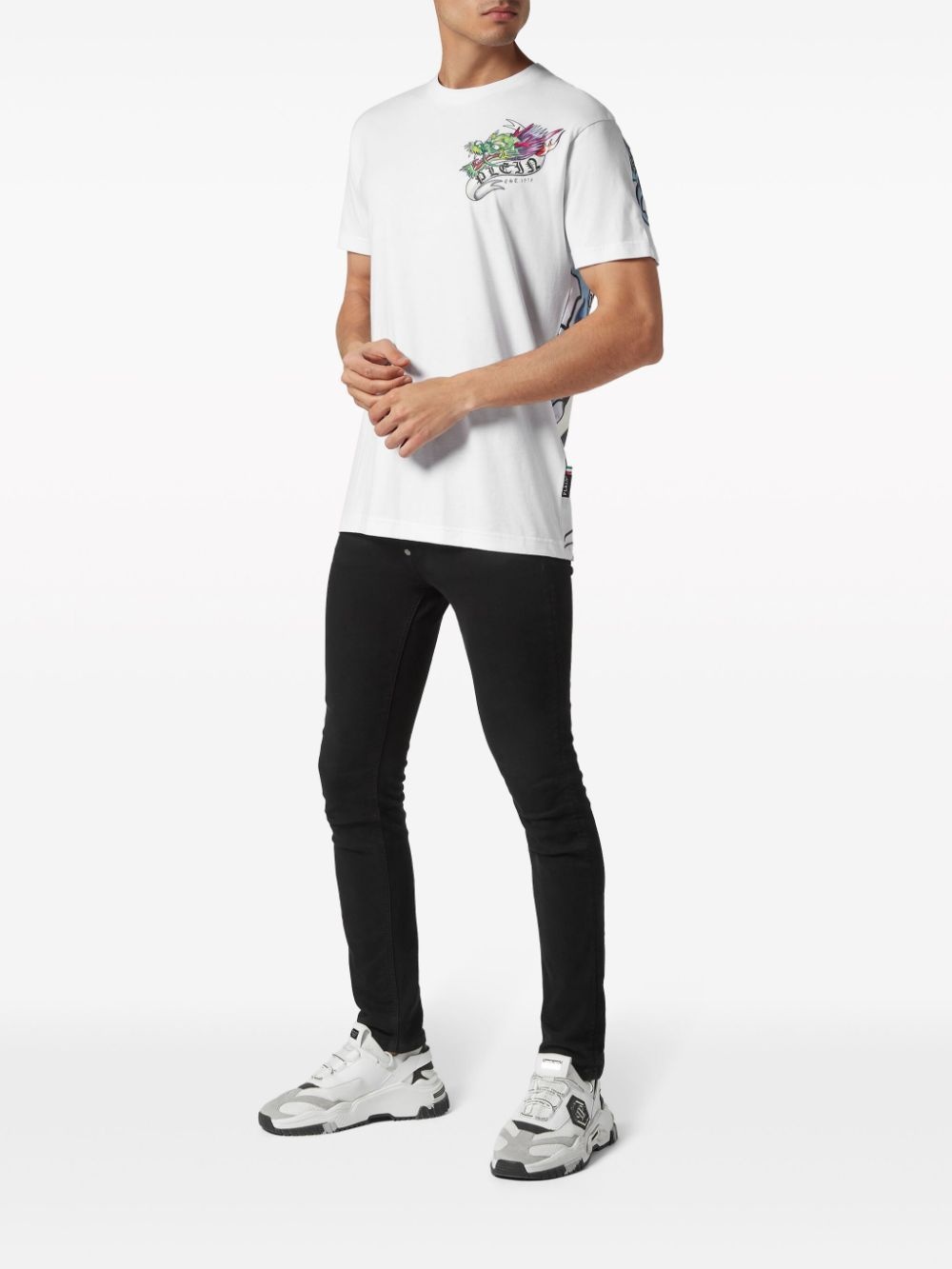 Tattoo-print cotton T-shirt - 2