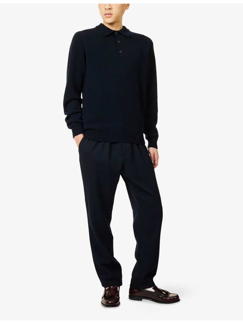 Sunspel Long-Sleeve Wool Knitted Polo Shirt outlook