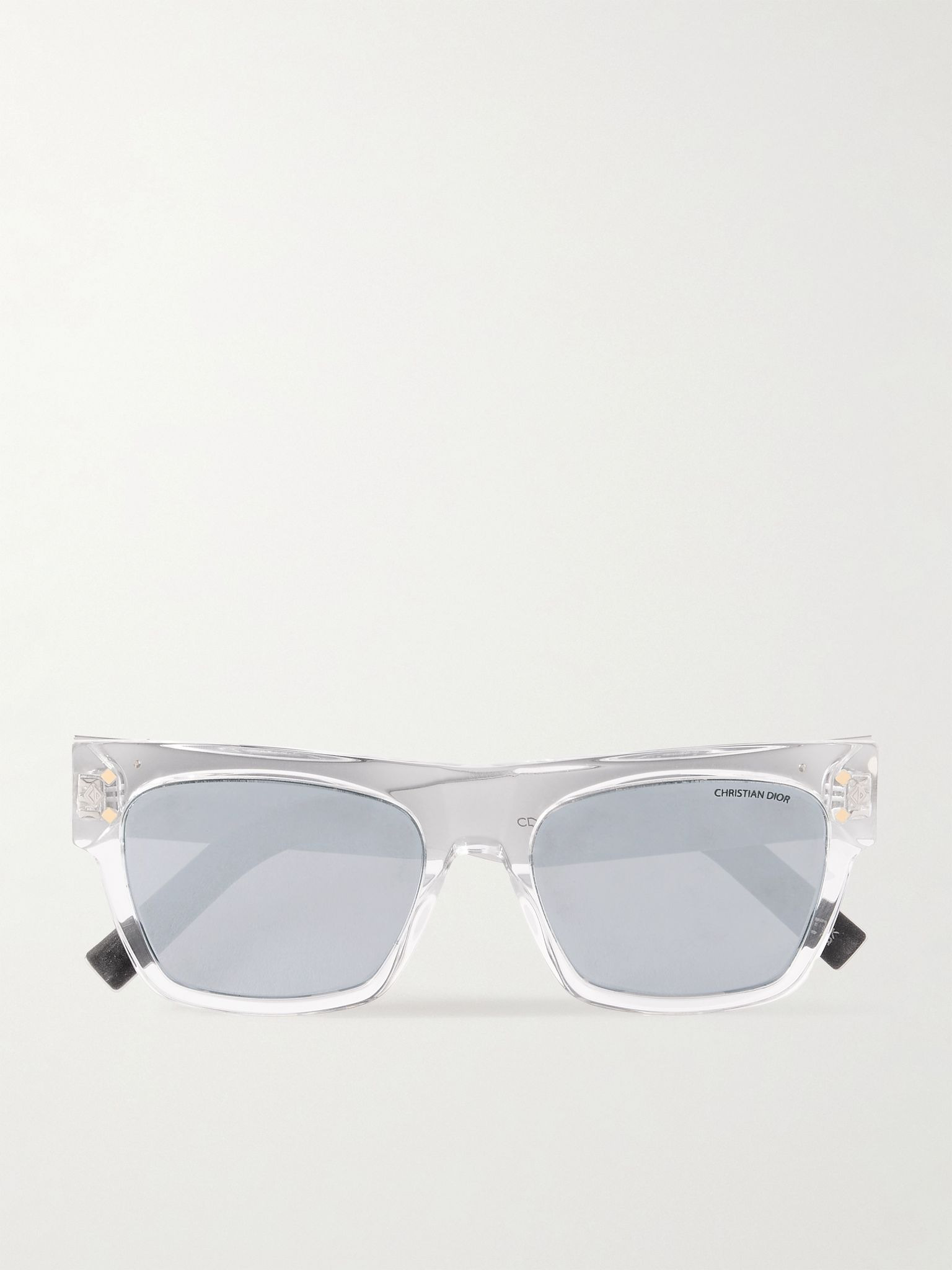 CD Diamond S8I Square-Frame Acetate and Monogrammed Silver-Tone Sunglasses Silver - 1