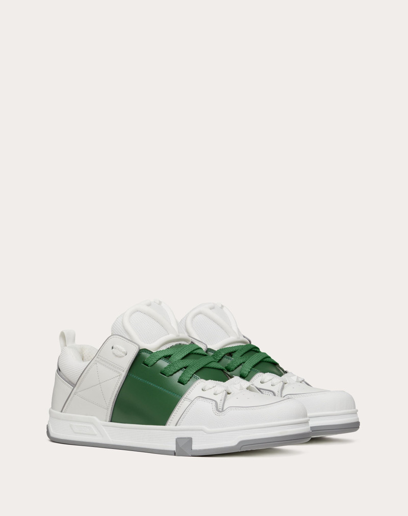 Valentino OPEN SKATE CALFSKIN AND FABRIC SNEAKER outlook