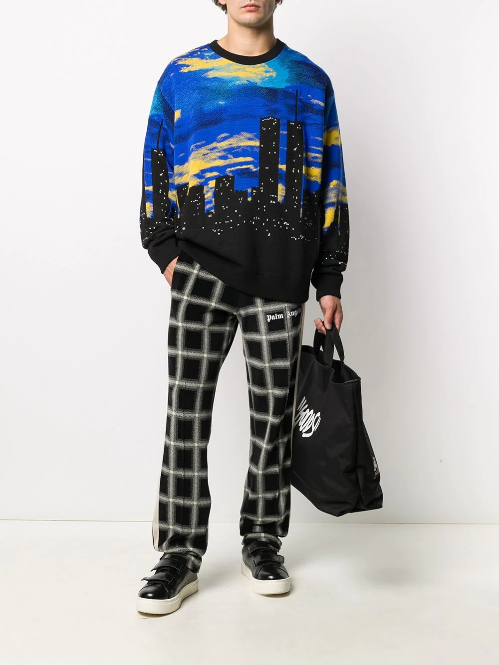 city scape print jumper - 2