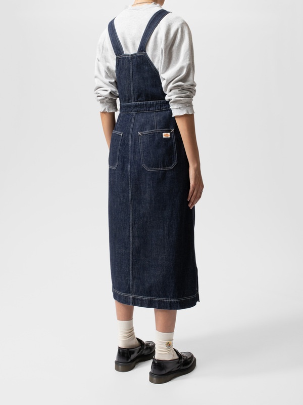 Malwa Workwear Denim Dress Dark Blue - 3