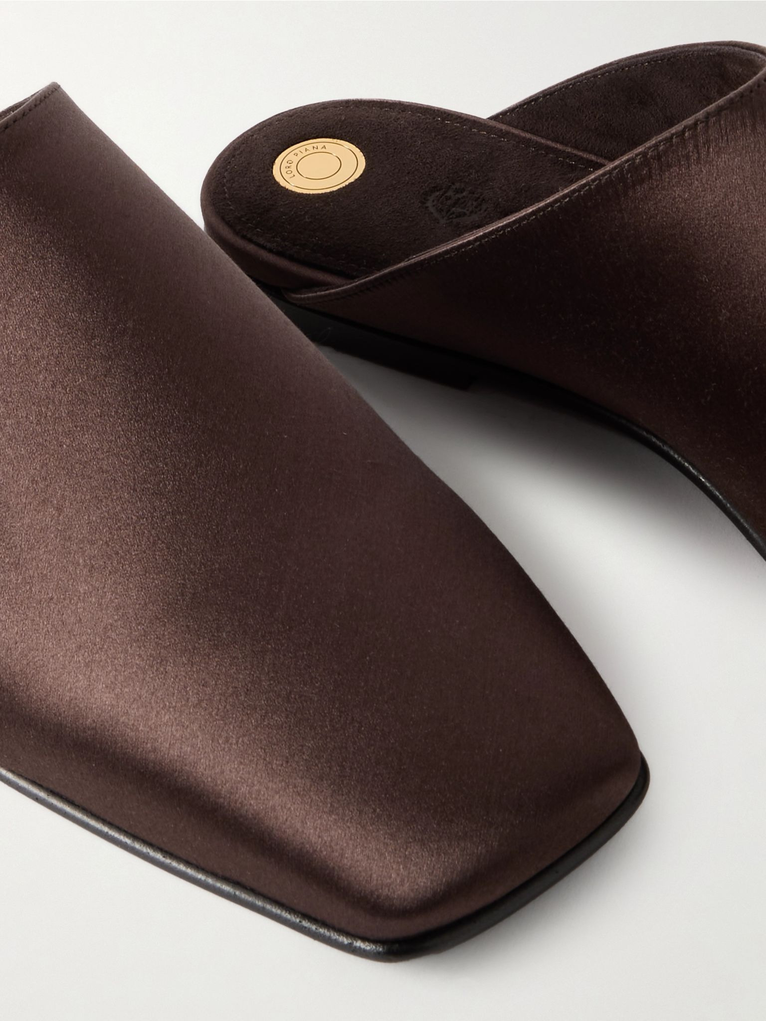 Alba satin slippers Tan - 4