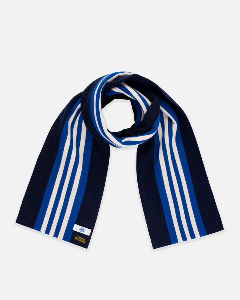 J. PRESS MADE-IN-ENGLAND J. PRESS NAVY & ROYAL WOOL SCHOOLBOY MUFFLER outlook