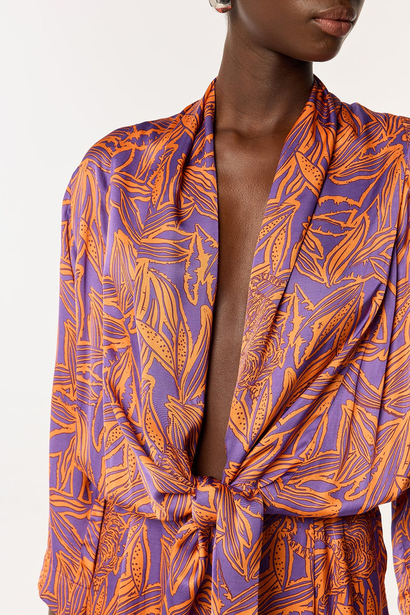 Poupette St Barth Short Jumpsuit Celie - Purple Pop Tiger outlook