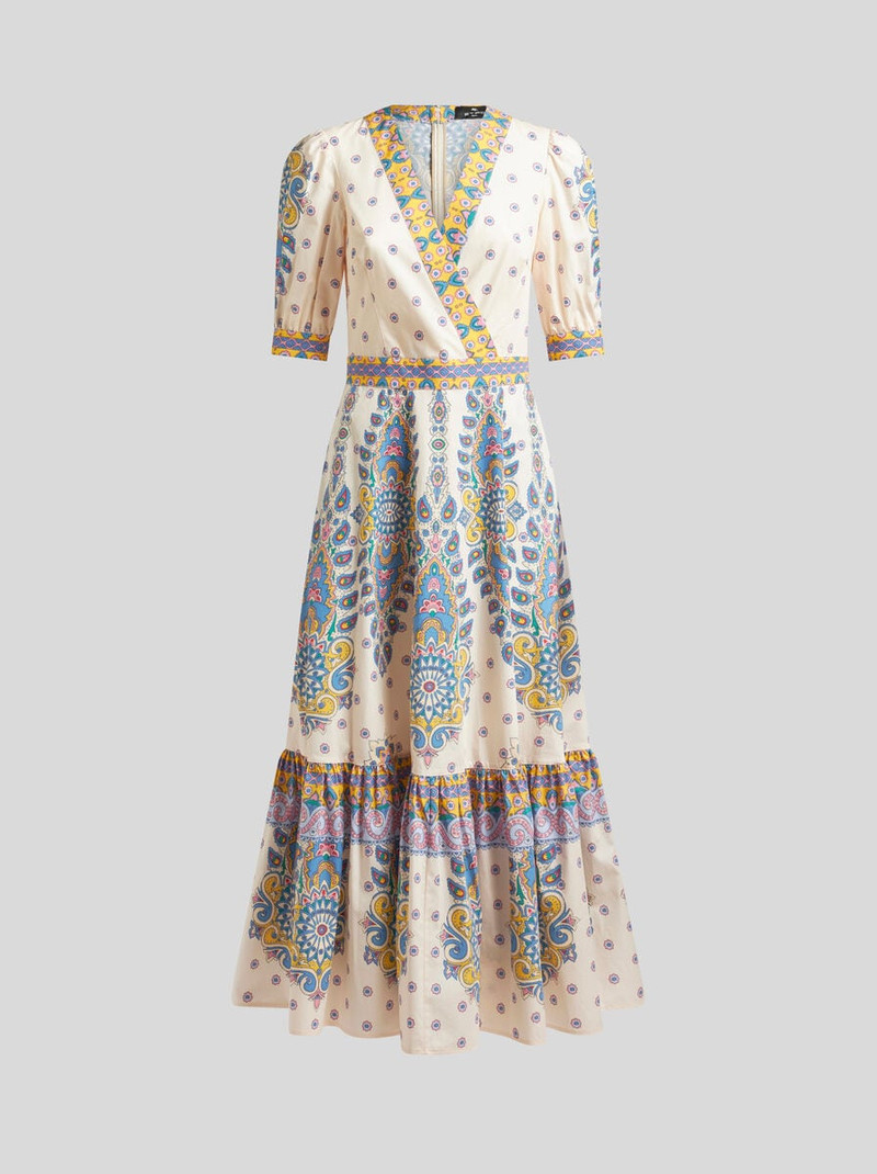 PRINTED COTTON MIDI DRESS - 1