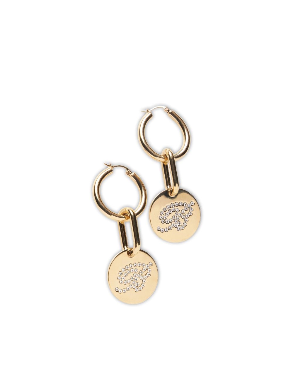 logo-crystal earrings - 3