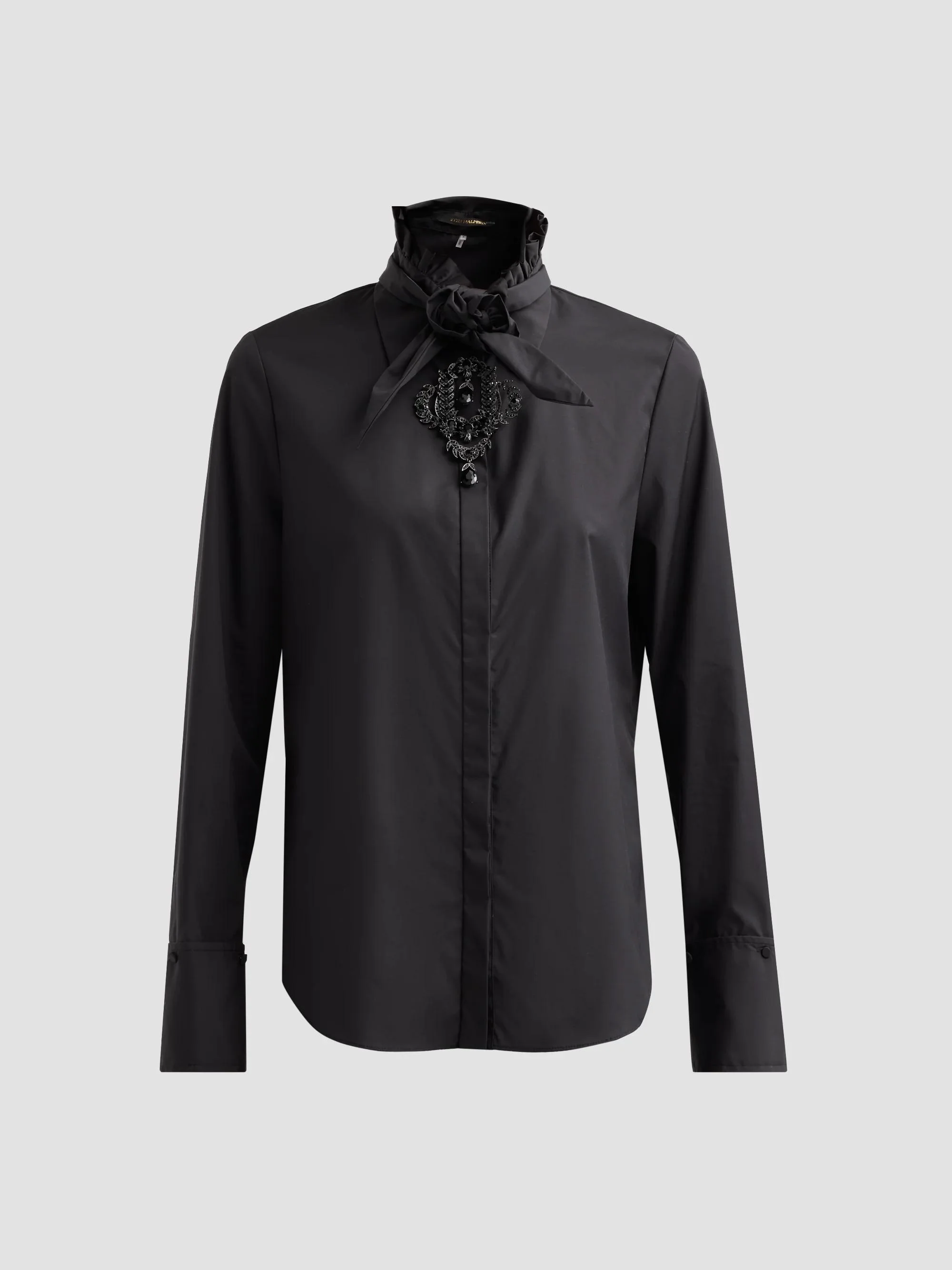 Women's Rocco Embellished Tie Blouse - Black - 1