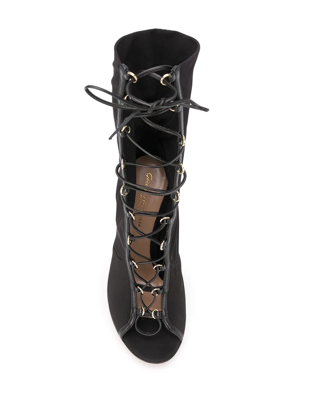 open toe lace-up boots - 4