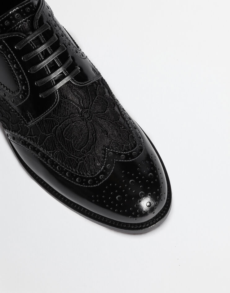 Leather derby shoe with lace detail - 2