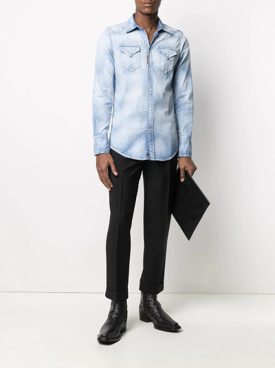 DSQUARED2 distressed press-stud denim shirt outlook