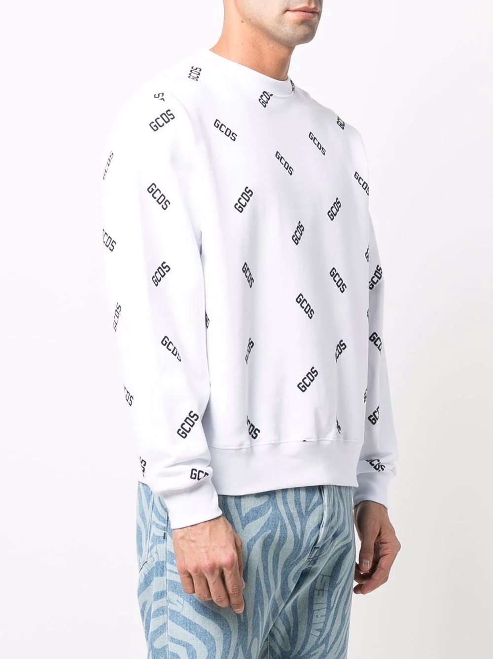 logo-print crew neck sweatshirt - 3