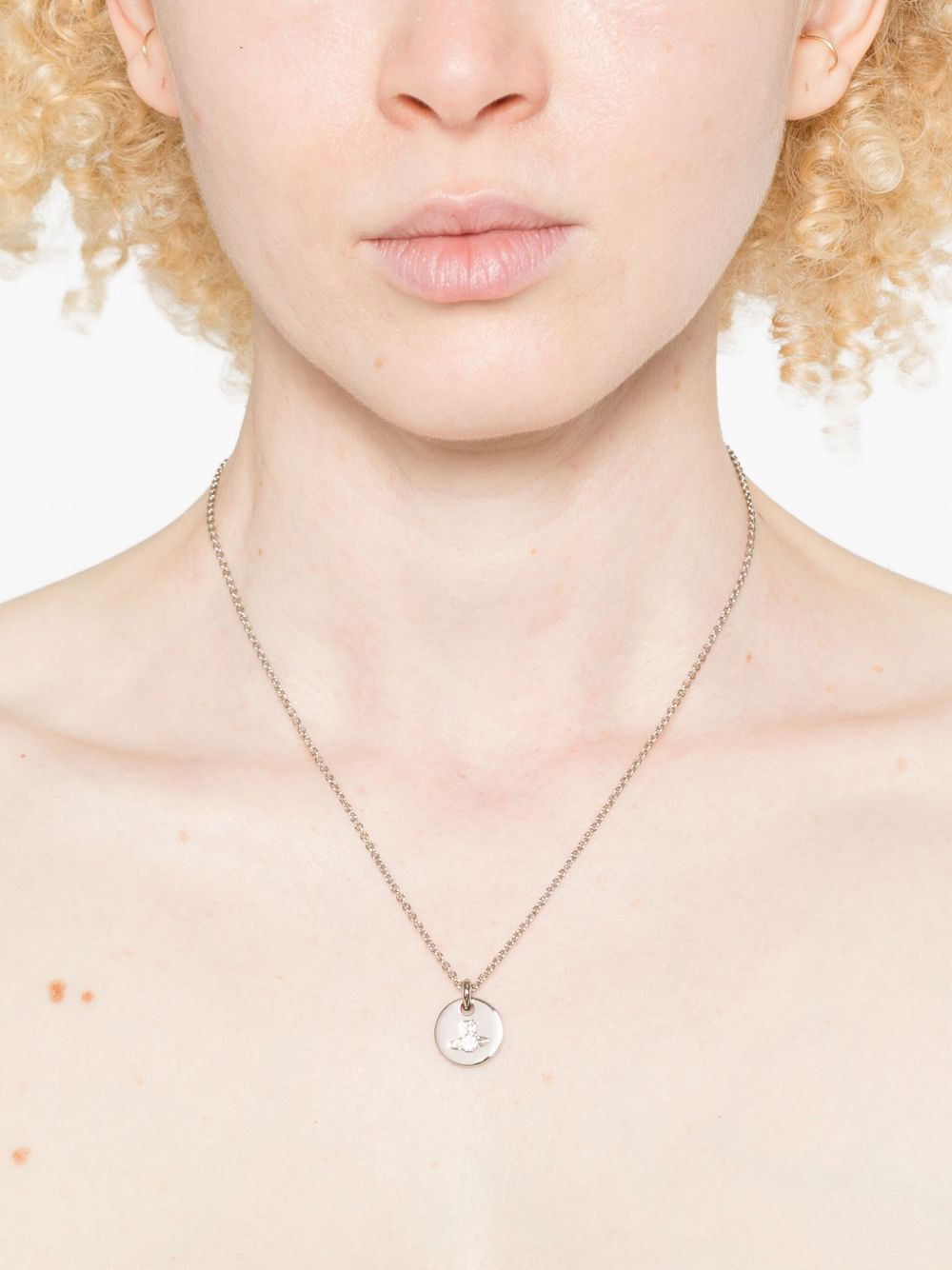 Lewis orb embellished-disc necklace - 2