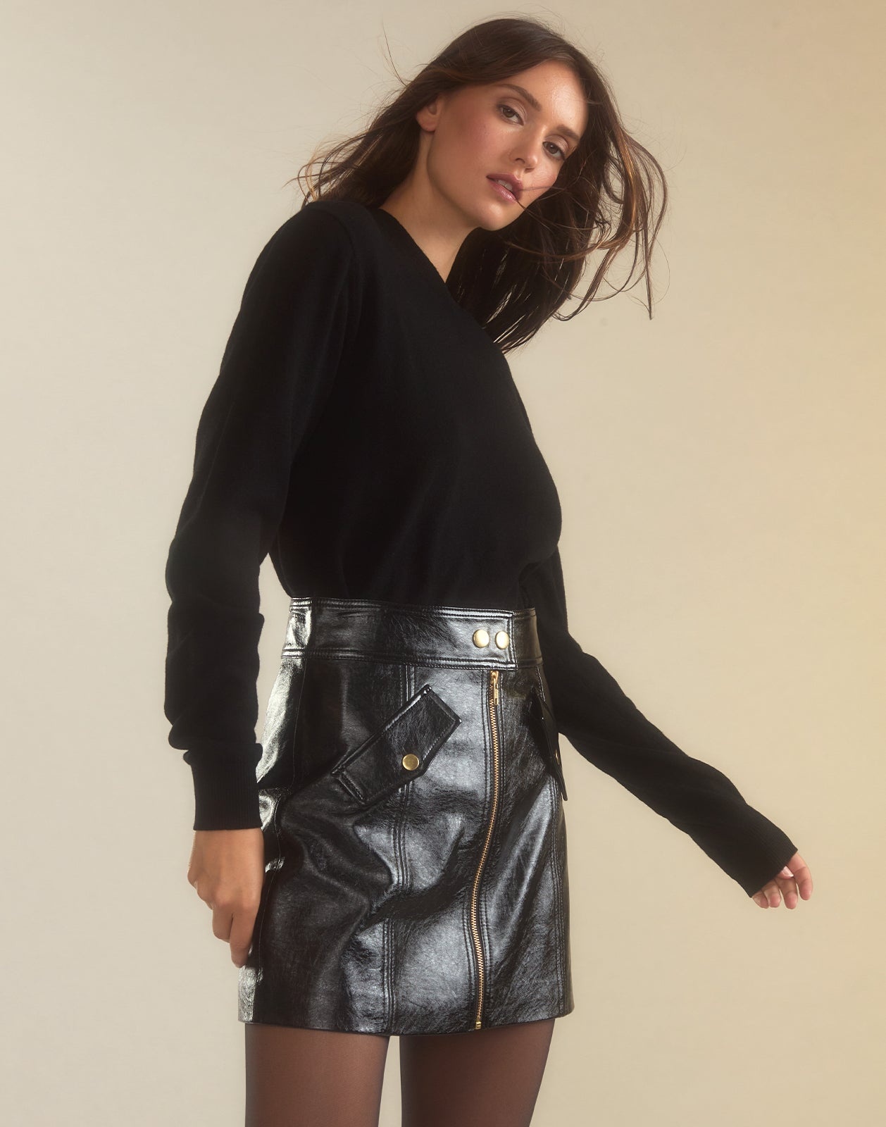 Harper Vegan Leather Skirt - 2