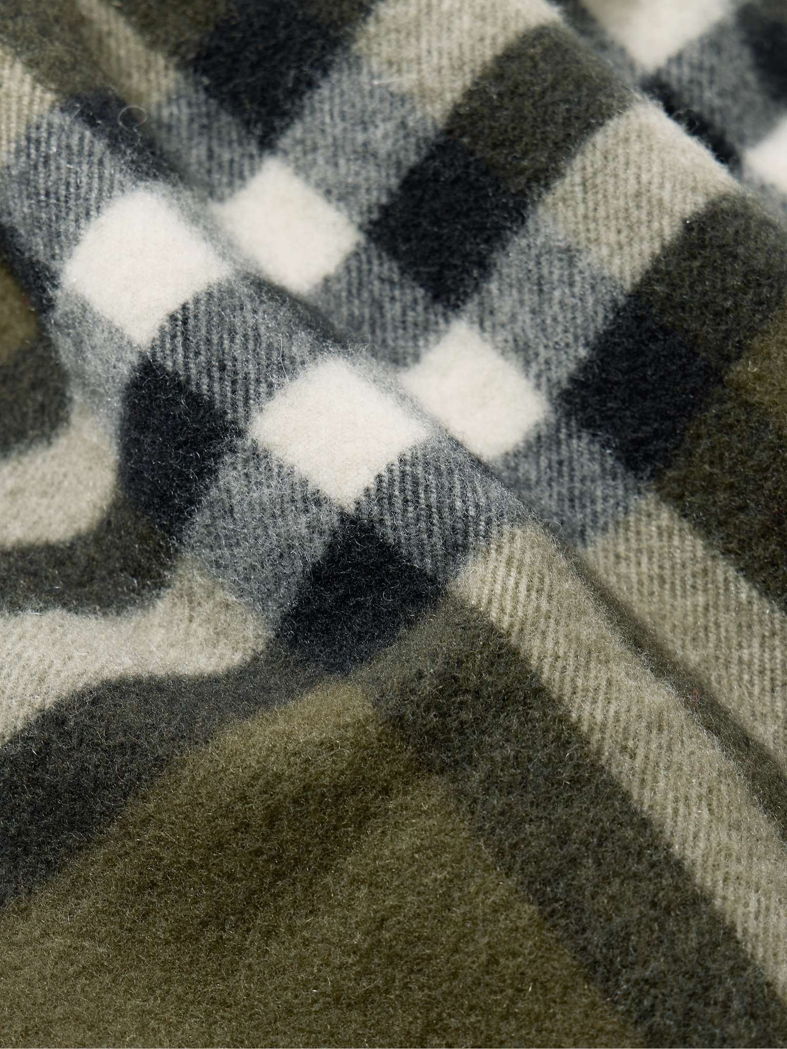 Fringed Checked Cashmere Scarf - 3