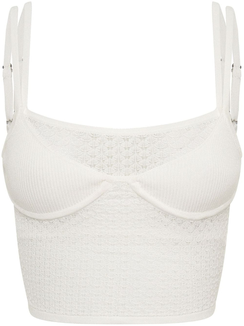 Serpent lace-panelled bralette top - 1