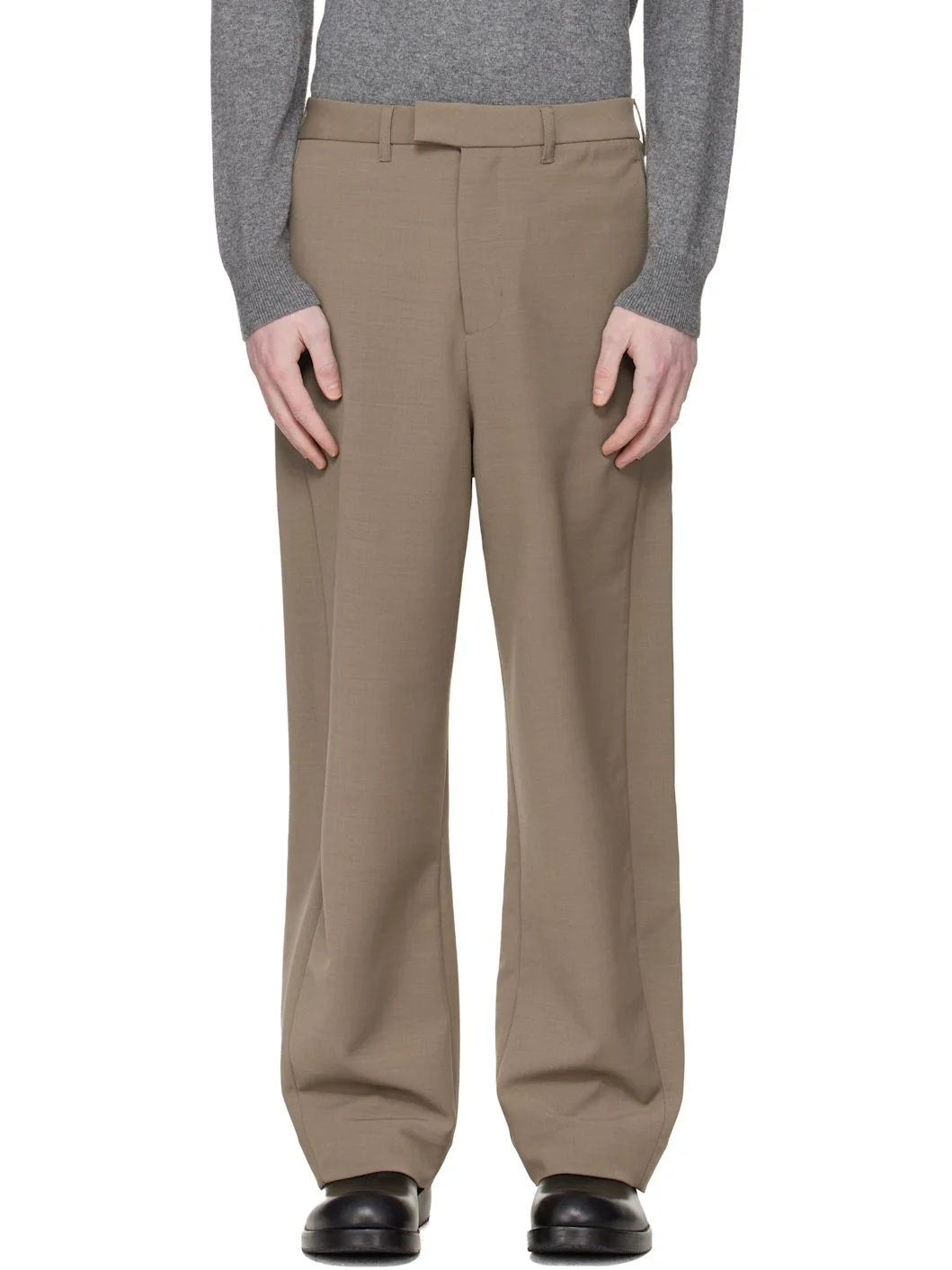 Beige Lounge Curve Trousers - 1