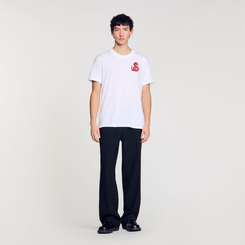 Sandro T-SHIRT WITH SNAKE DETAIL outlook