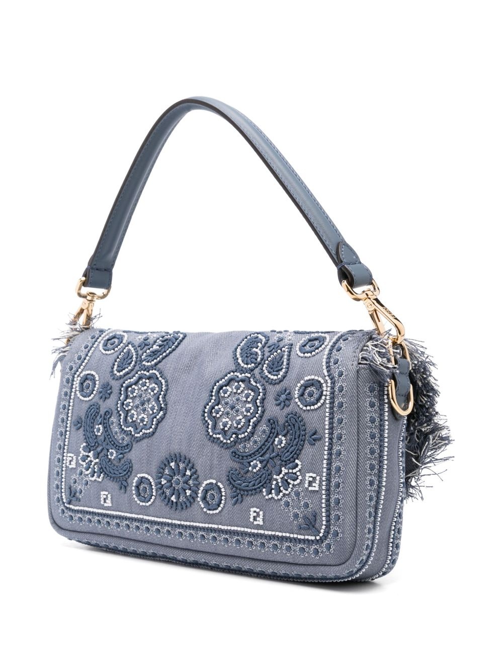 Baguette denim shoulder bag - 3