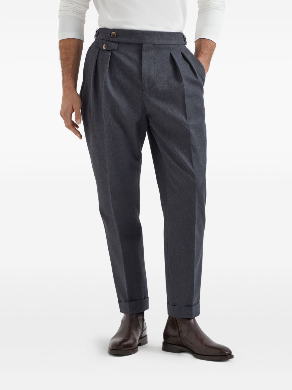 Gabardine tailored trousers - 3