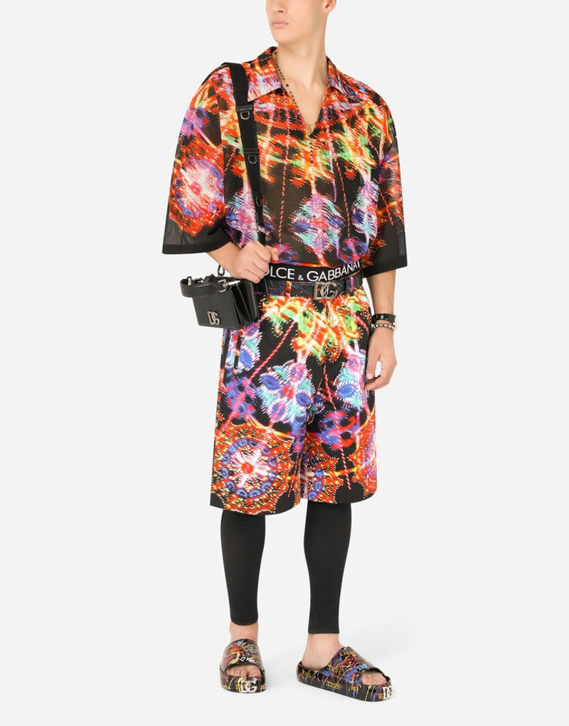 Dolce & Gabbana Stretch cotton shorts with illumination print outlook